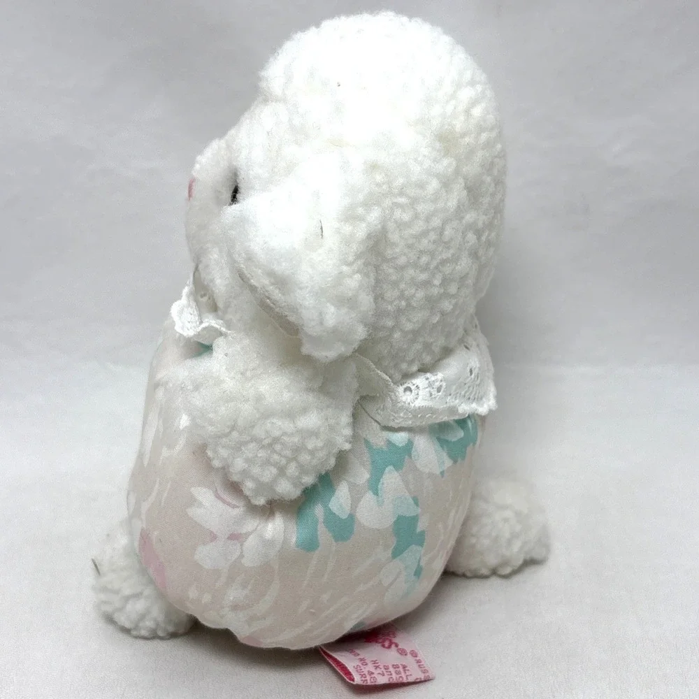 Russ Berrie White Lamb Sheep Flower Pastel Beanbag Pink Purple 6